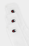 3Pk Crew Socks - White