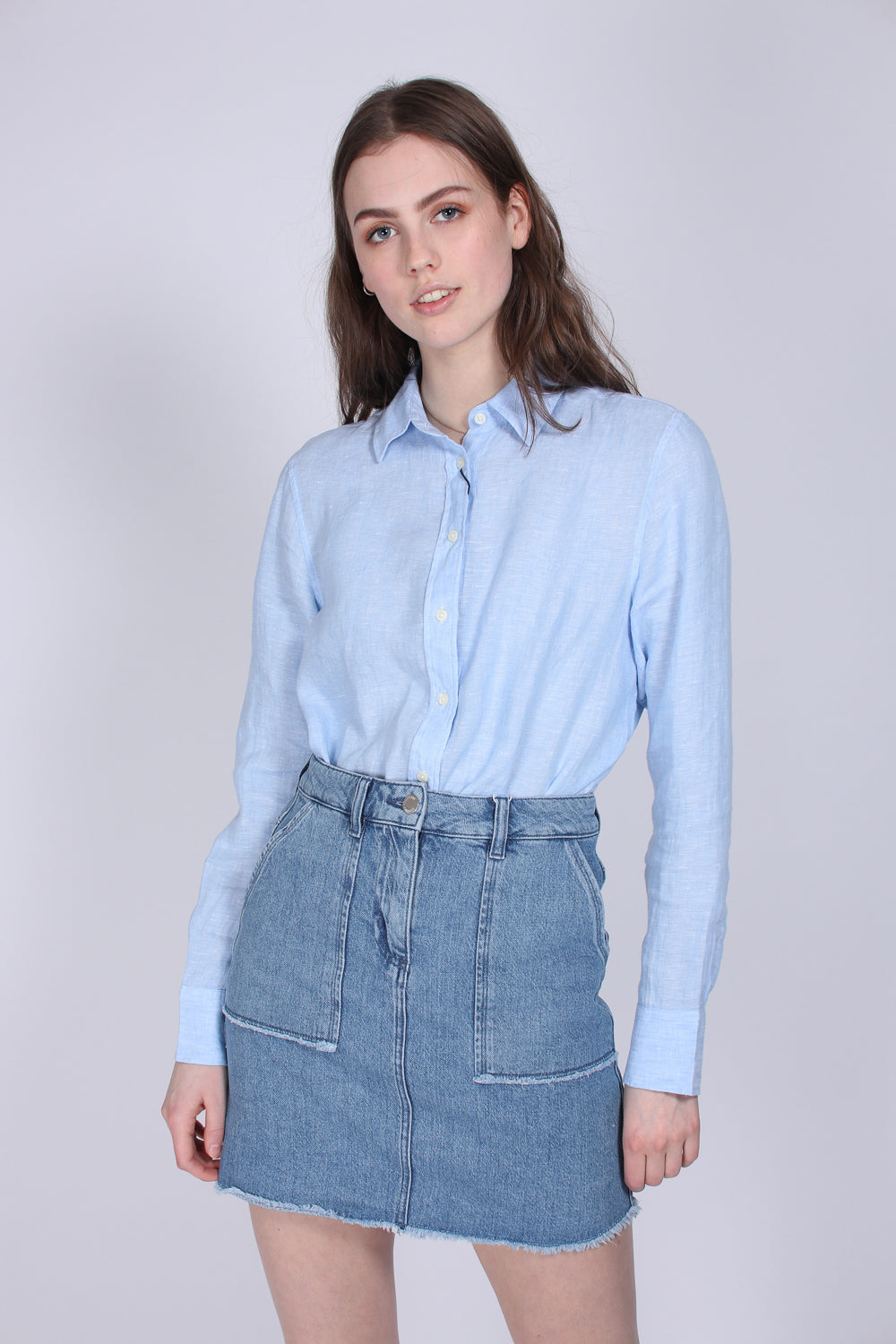 The Linen Chambray Shirt - Capri Blue - GANT - Bluser & Skjorter - VILLOID.no