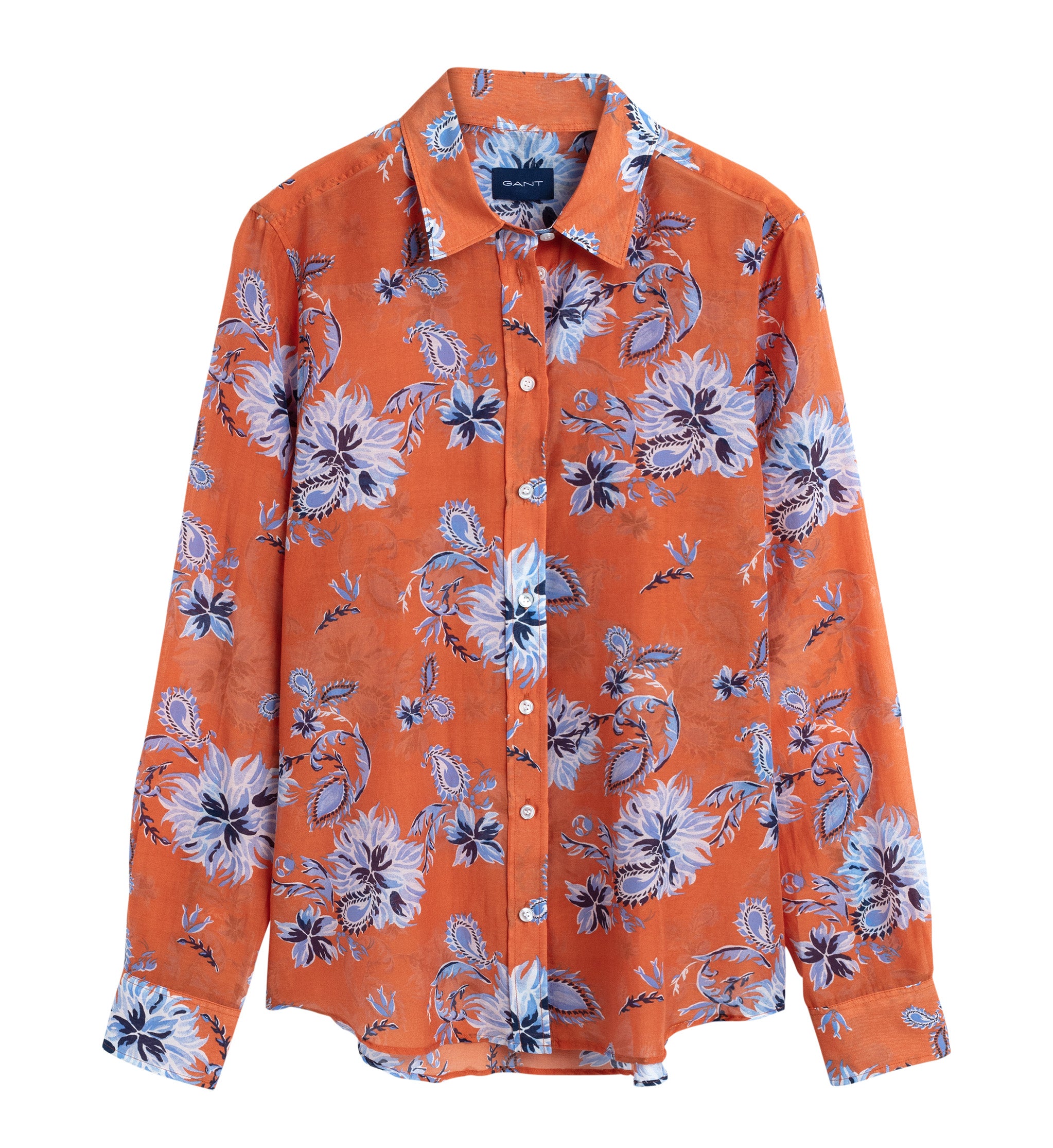 Marine Paisley Co Silk Shirt - Amberglow - GANT - Bluser & Skjorter - VILLOID.no