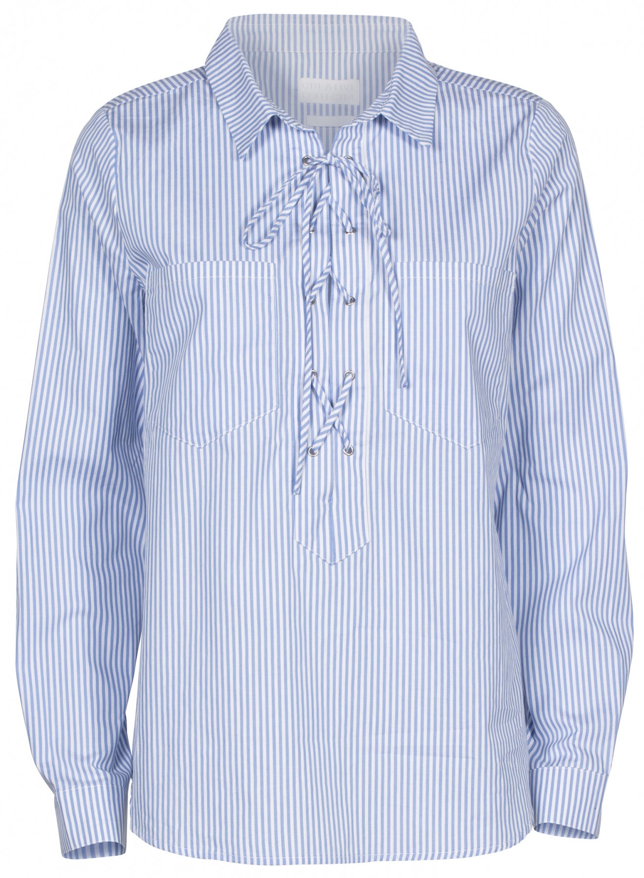 Lace Up Front Shirt - Skyway - Creative Collective - Bluser & Skjorter - VILLOID.no