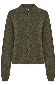 AlphaGZ Short Cardigan - Dark Olive Melange
