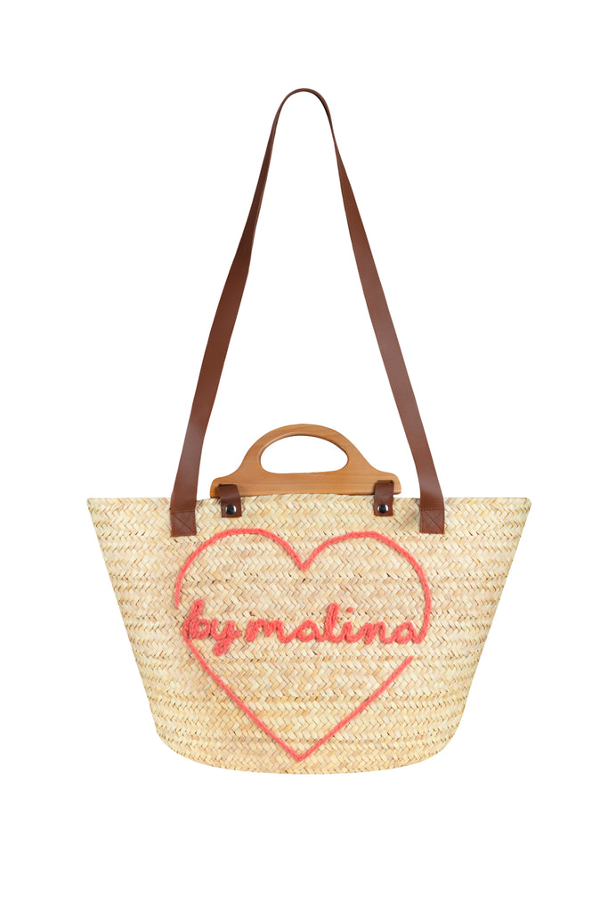 Darling Beach Raffia Tote Melon Crush