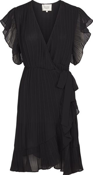 Mounce Wrap Dress - Black - Second Female - Kjoler - VILLOID.no
