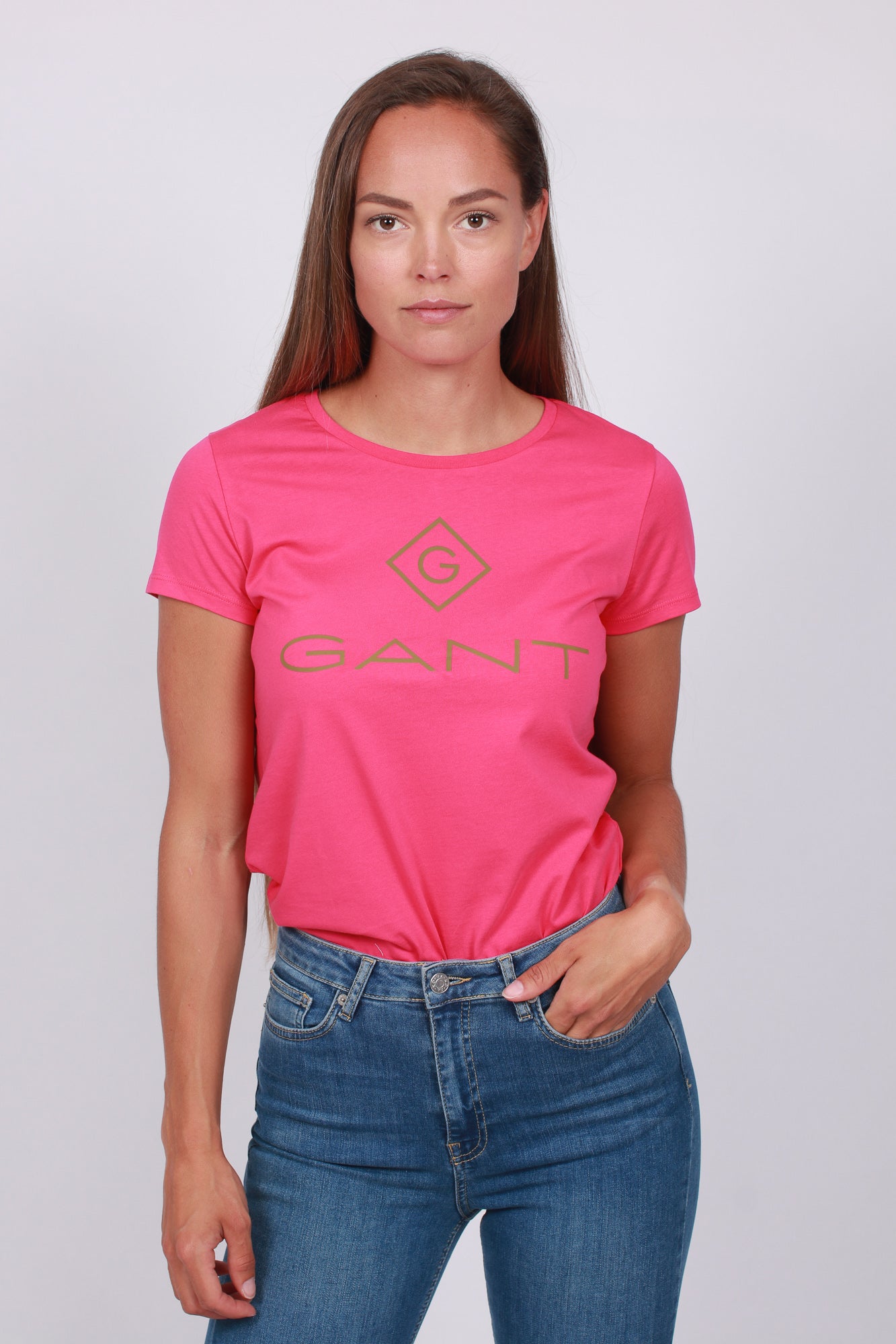 Color Lock Up SS T-shirt - Rich Pink - GANT - T-skjorter & Topper - VILLOID.no
