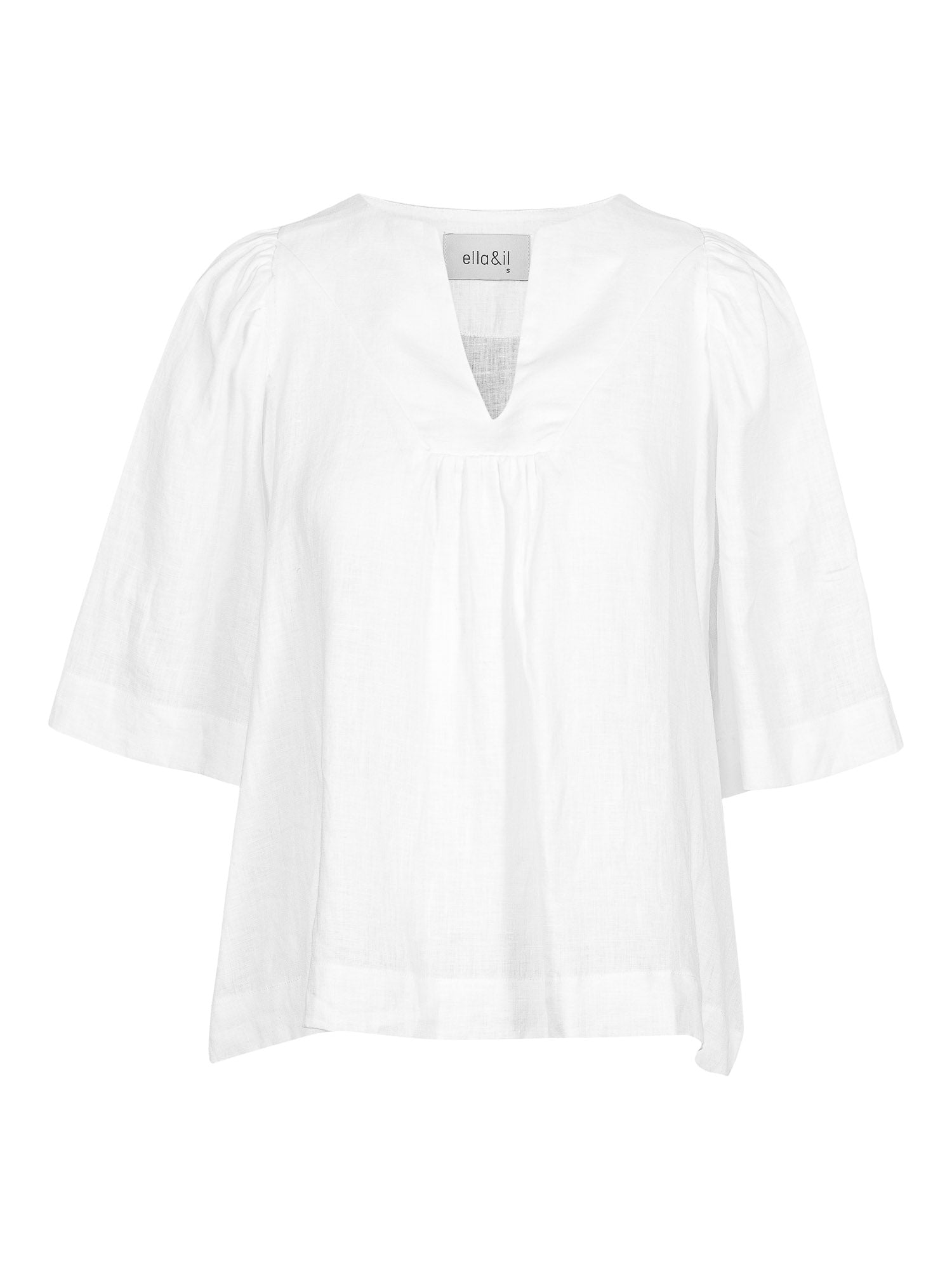 Ellie Linen Top White VILLOID