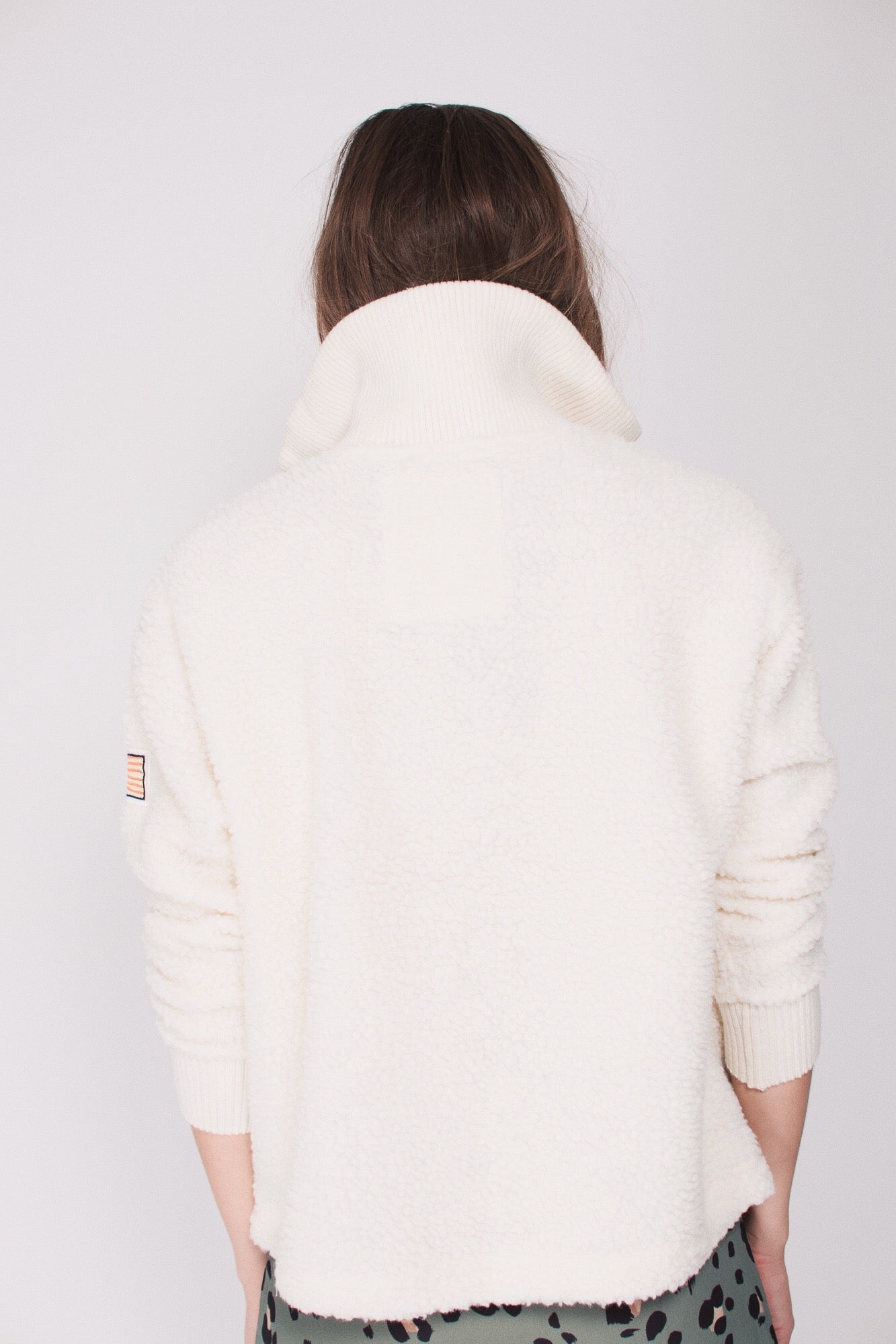 Kathryn Pile Zip Sweater - Antique White - SVEA - Gensere - VILLOID.no