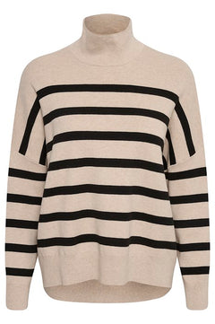 TenleyIW Turtleneck Pullover - Sandstone/Black