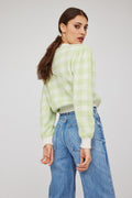Florie Jacquard Cardigan - Lime Cream