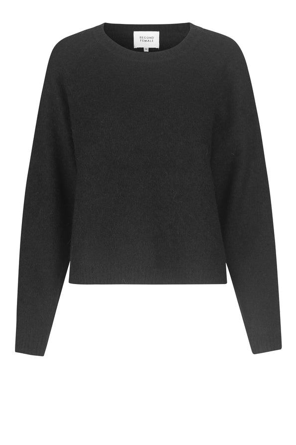 Brook Knit New Loose O-Neck - Black - Second Female - Gensere - VILLOID.no