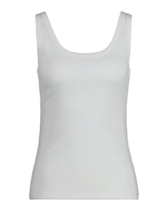 Slim Ribbed Tank Top - White