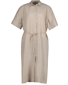 Relaxed Ss Linen Shirt Dress - Horn Beige