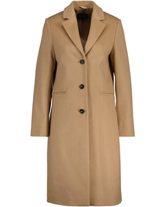 D1. Wool Blend Tailored Coat - Dark Khaki