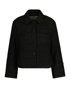 Tweed Blazer Jacket - Ebony Black