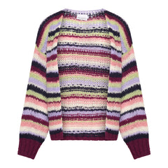 Pool Knit Cardigan - Multi Stripes