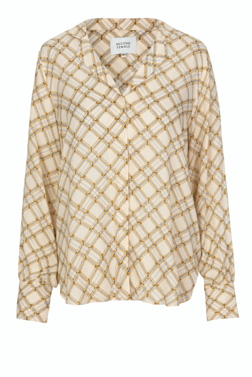 Katt LS Shirt - Creme De Peche - Second Female - Bluser & Skjorter - VILLOID.no