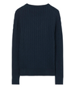 Stretch Cotton Cable V-neck - Evening blue - GANT - Gensere - VILLOID.no