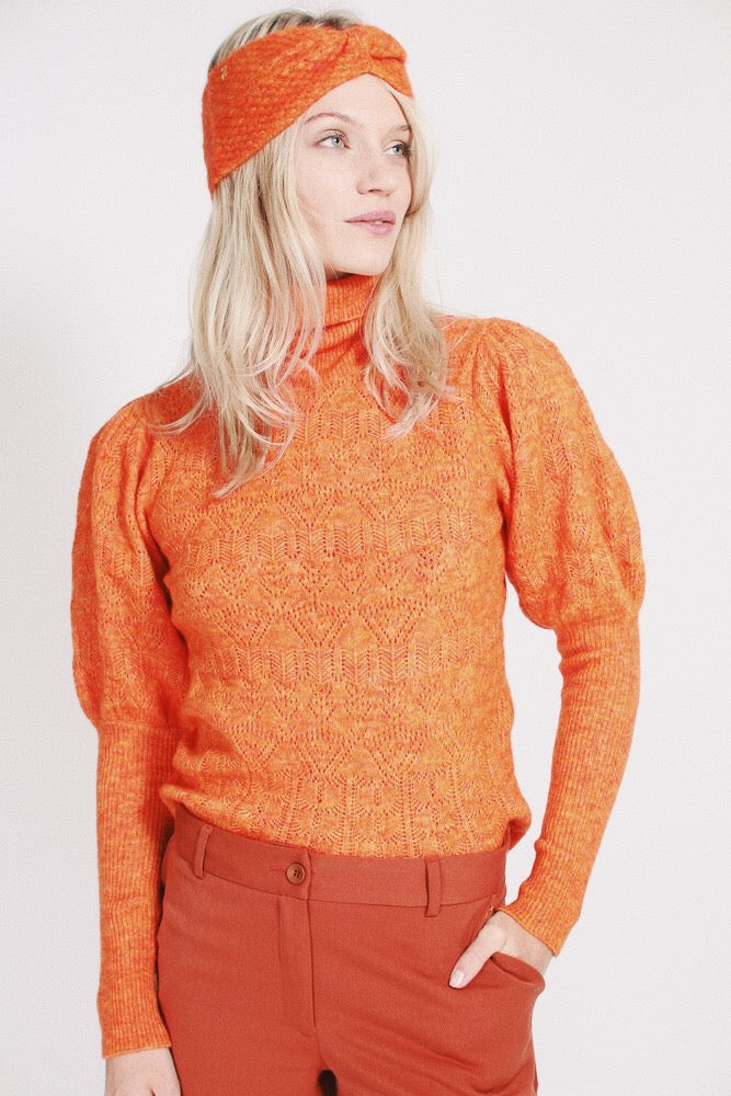 Pointelle Turtleneck - Firecracker - MAUD - Gensere - VILLOID.no
