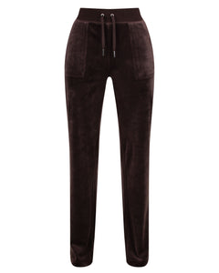 Del Ray Classic Velour Pant Pocket - Java