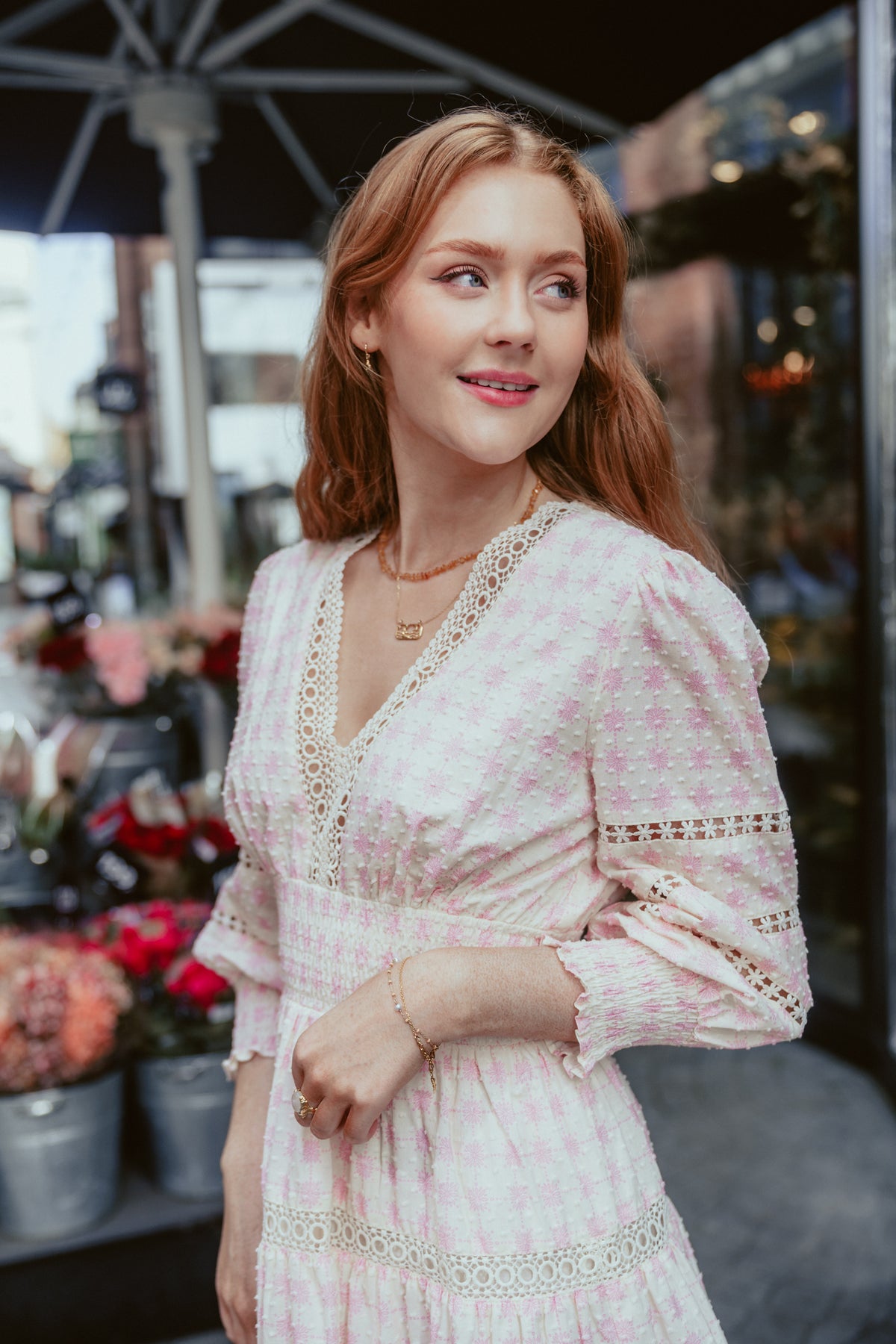 Inez Dress - French Ditsy Pink
