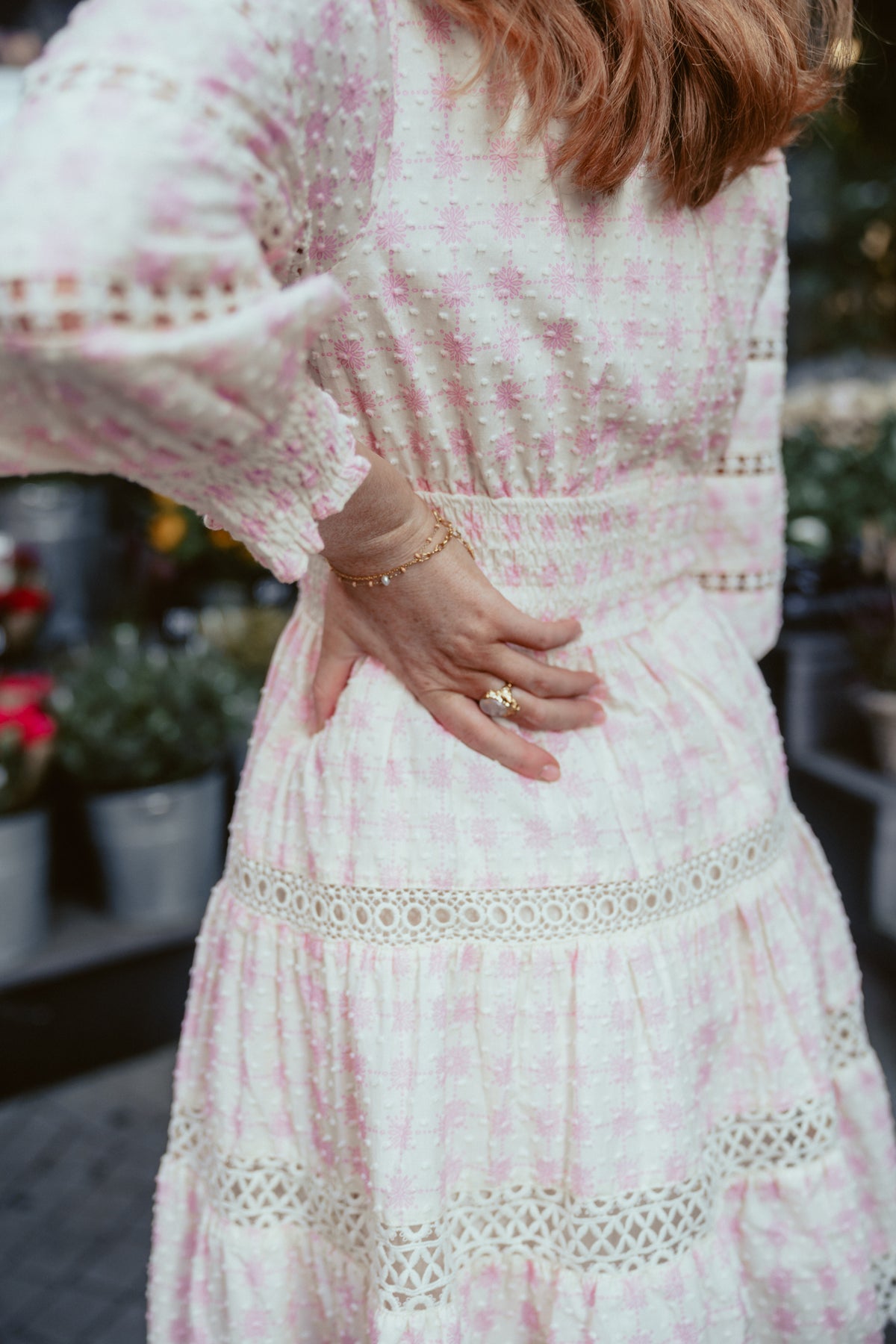 Inez Dress - French Ditsy Pink