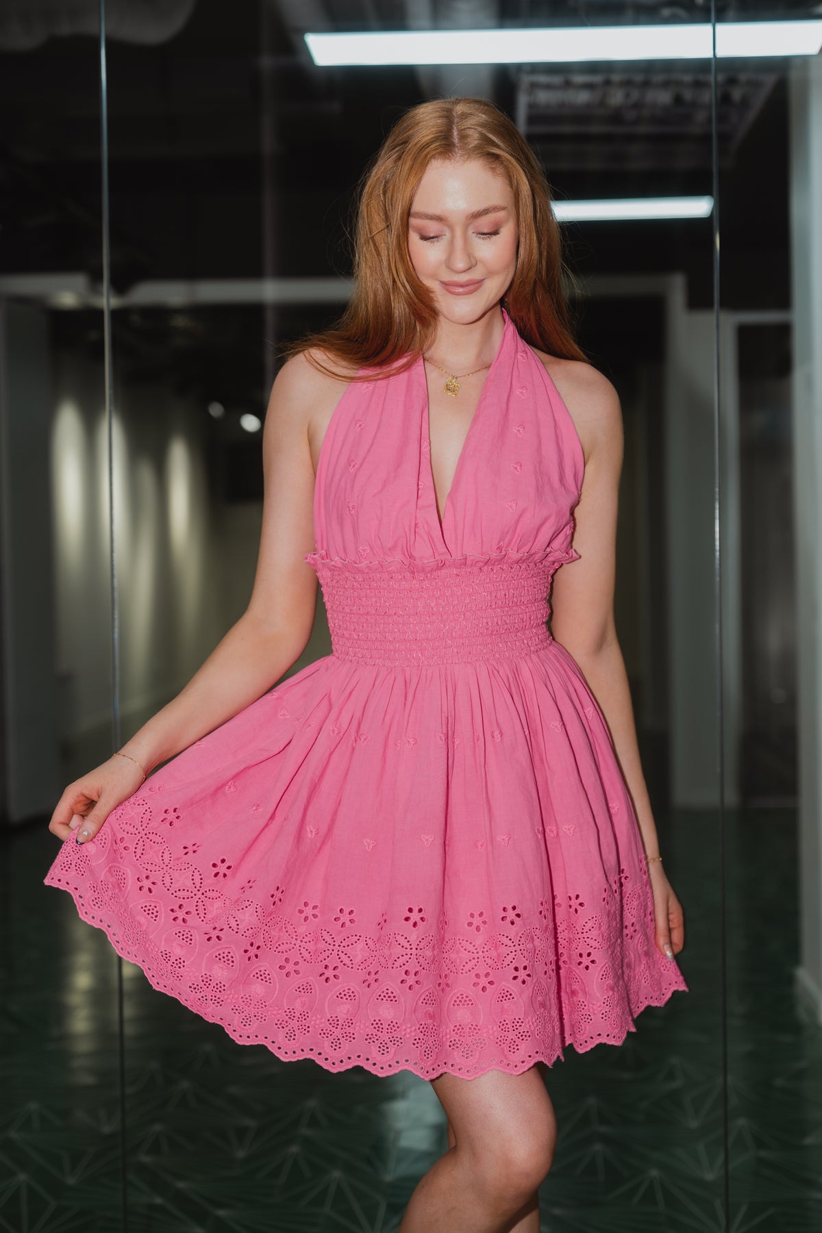 Evelyn Dress - Lipstick Pink