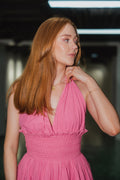 Evelyn Dress - Lipstick Pink