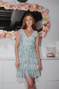 Angel Mini Dress - Green Flowers