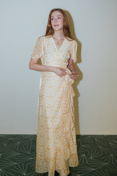 Gabriella Maxi Dress - Yellow Flower