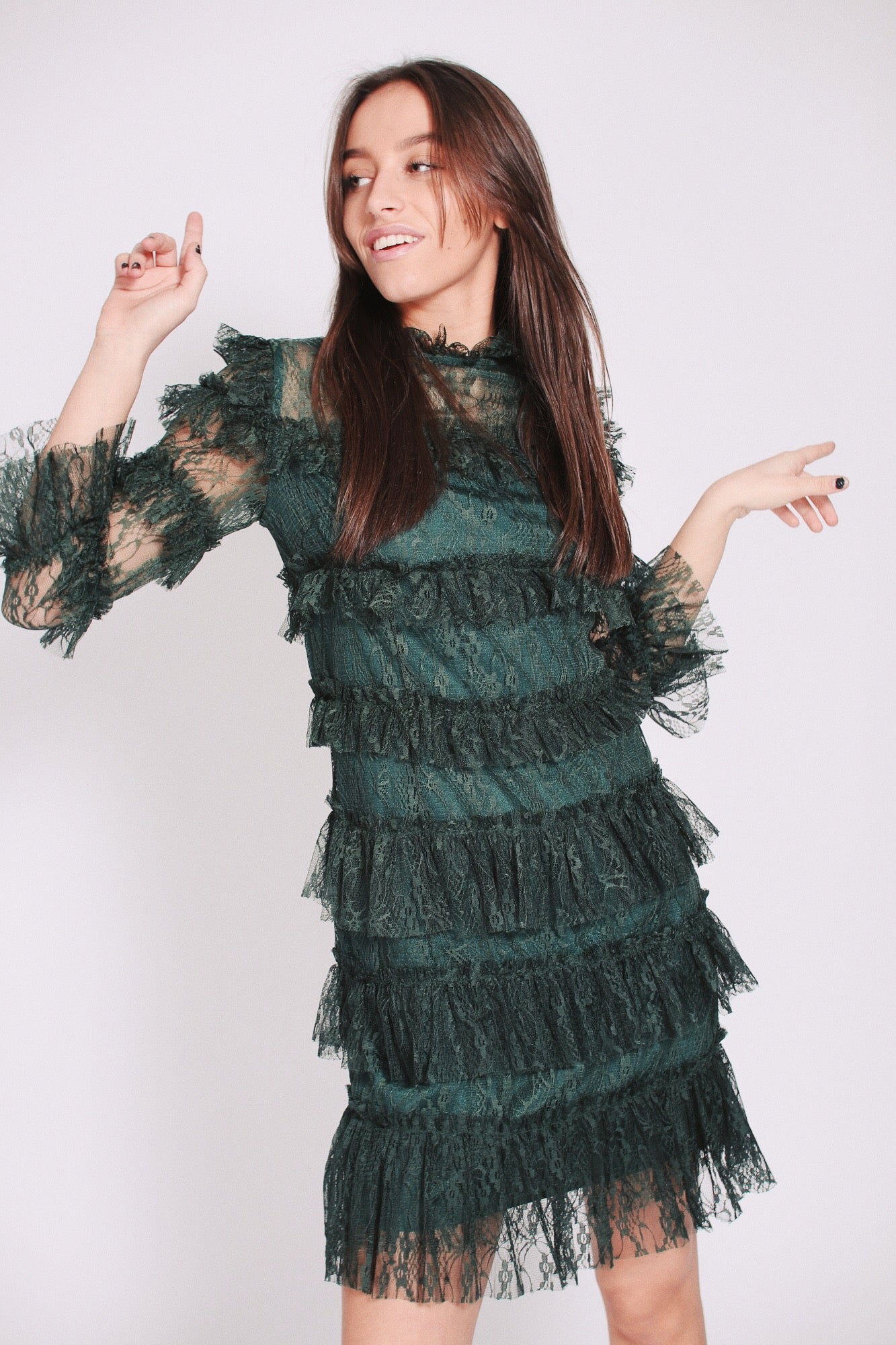 Carmine mini dress - Pine Green - By Malina - Kjoler - VILLOID.no