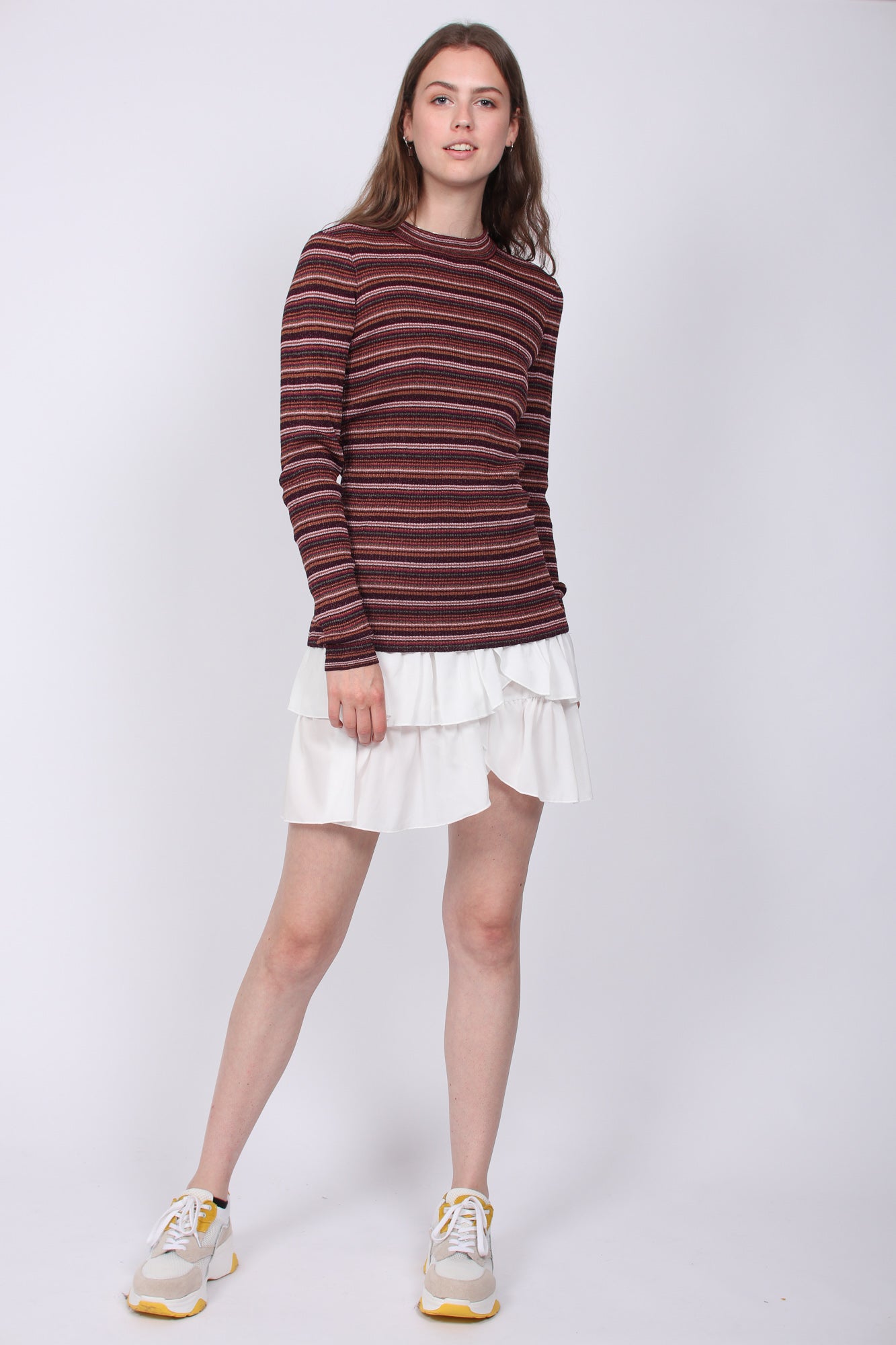 Solaima Knit O-Neck - Port Royale - Second Female - Gensere - VILLOID.no