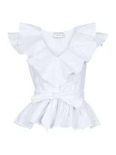 Joseline Poplin Top - White