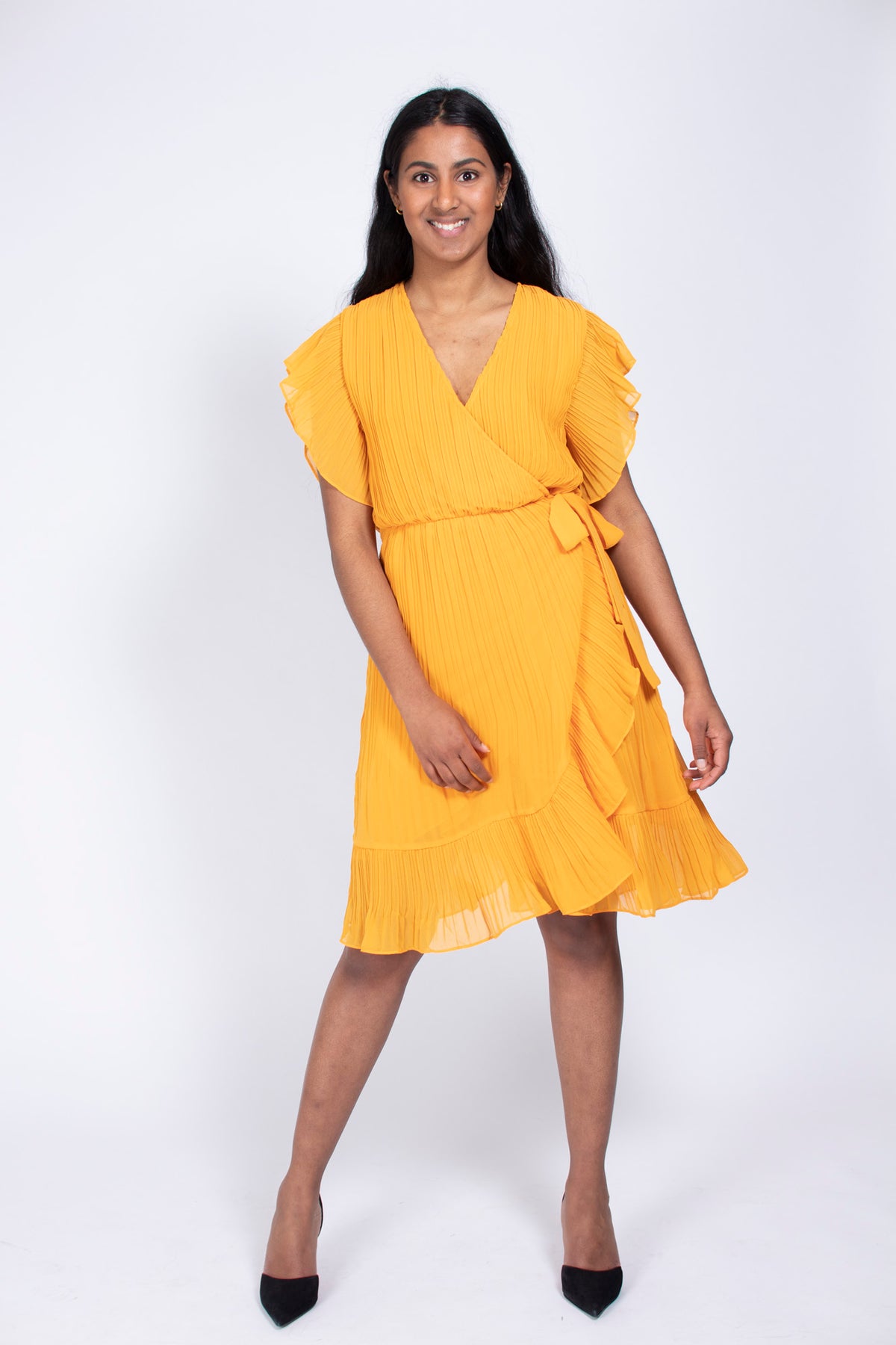 Mounce Wrap Dress - Cadmium Yellow - Second Female - Kjoler - VILLOID.no