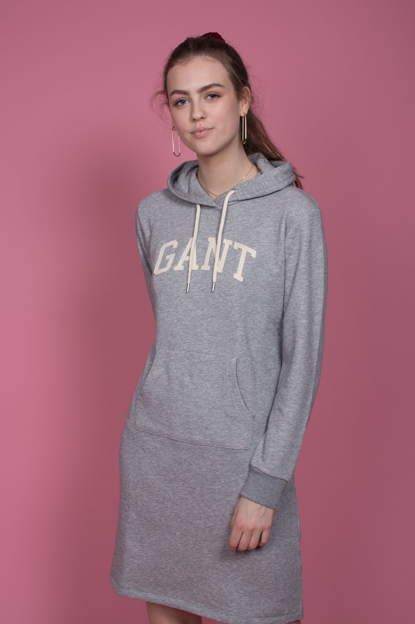 Gant ARCH Hoodie Dress - Grey Melange - GANT - Kjoler - VILLOID.no