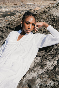 Embla Solid Dress - White