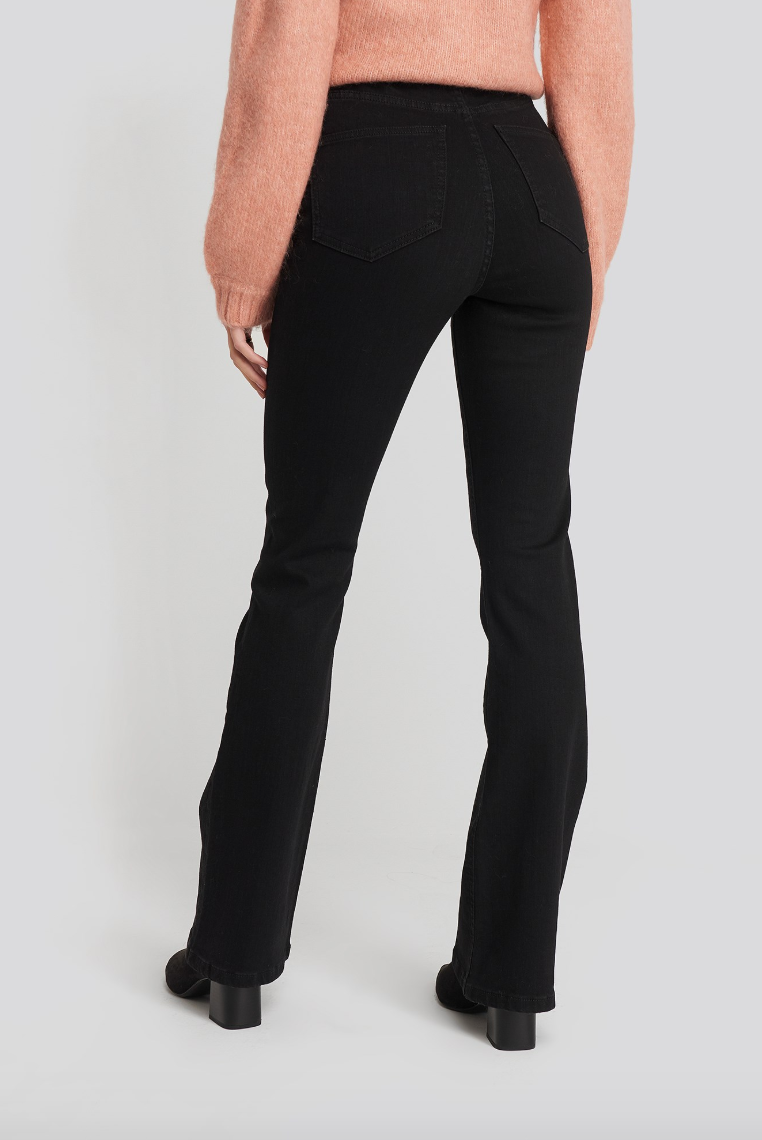 Skinny Bootcut Jeans - Black - NA-KD - Bukser & Shorts - VILLOID.no