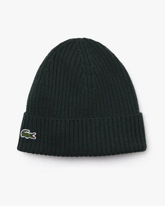 Lacoste Ribbed Wool Beanie - Sinople