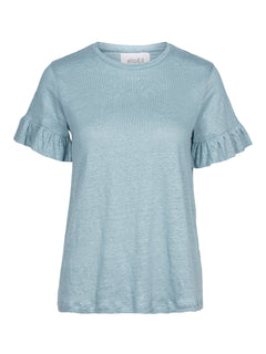 Lara Linen Tee - Dusty Teal