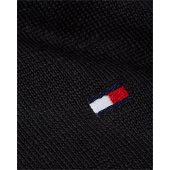Core Cotton Silk C Neck - Flag Black