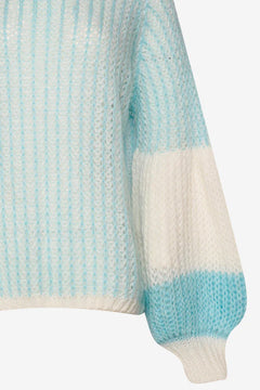 Liana Knit Sweater - Lightblue/White