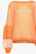Liana Knit Sweater - Orange/White