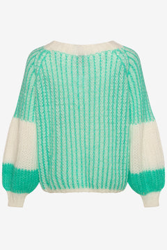 Liana Knit Sweater - Mint/White