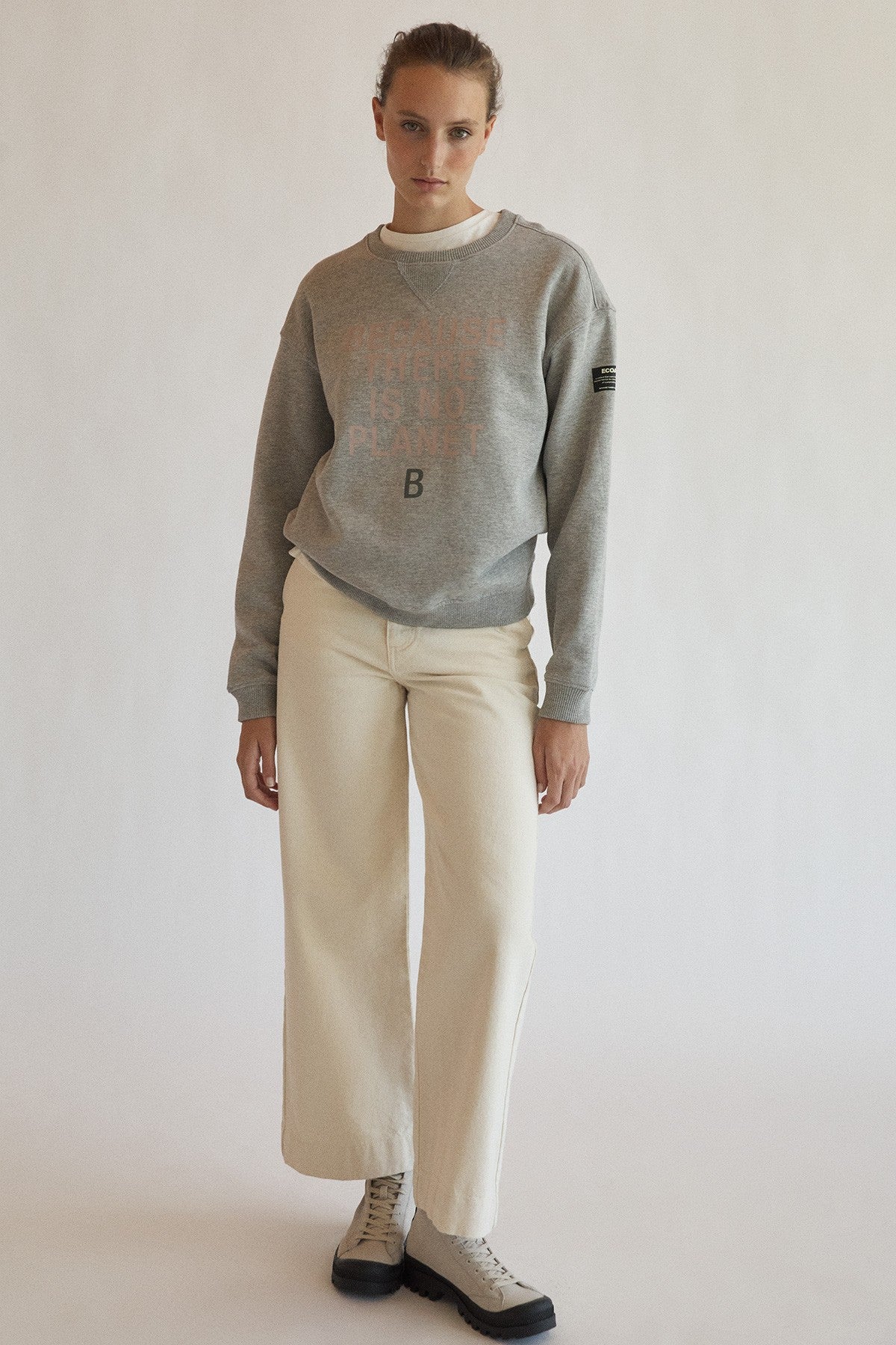 Llanesalf Because Woman Sweatshirt - Grey Melange