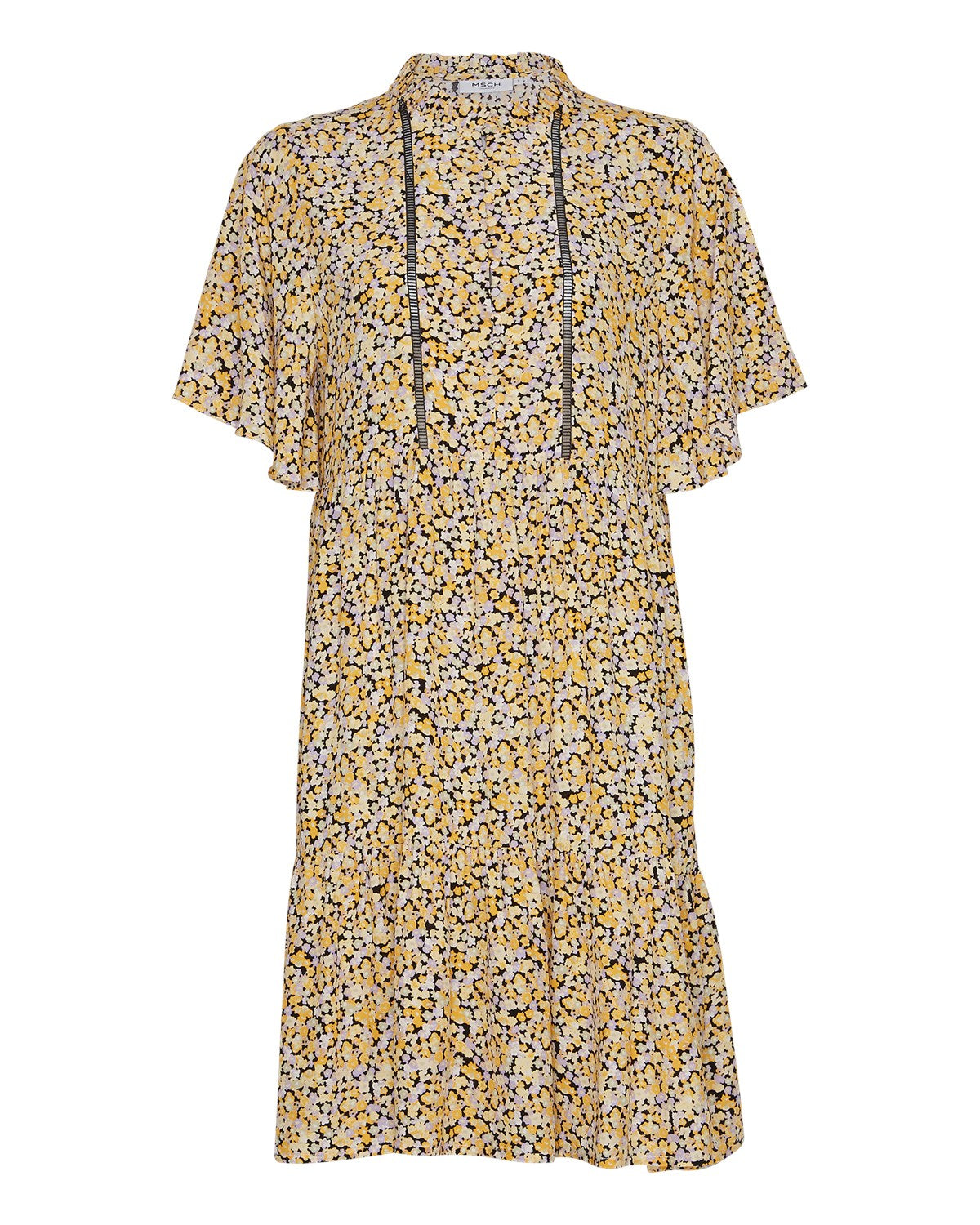 Lyvia SS Dress Aop - Black Flower