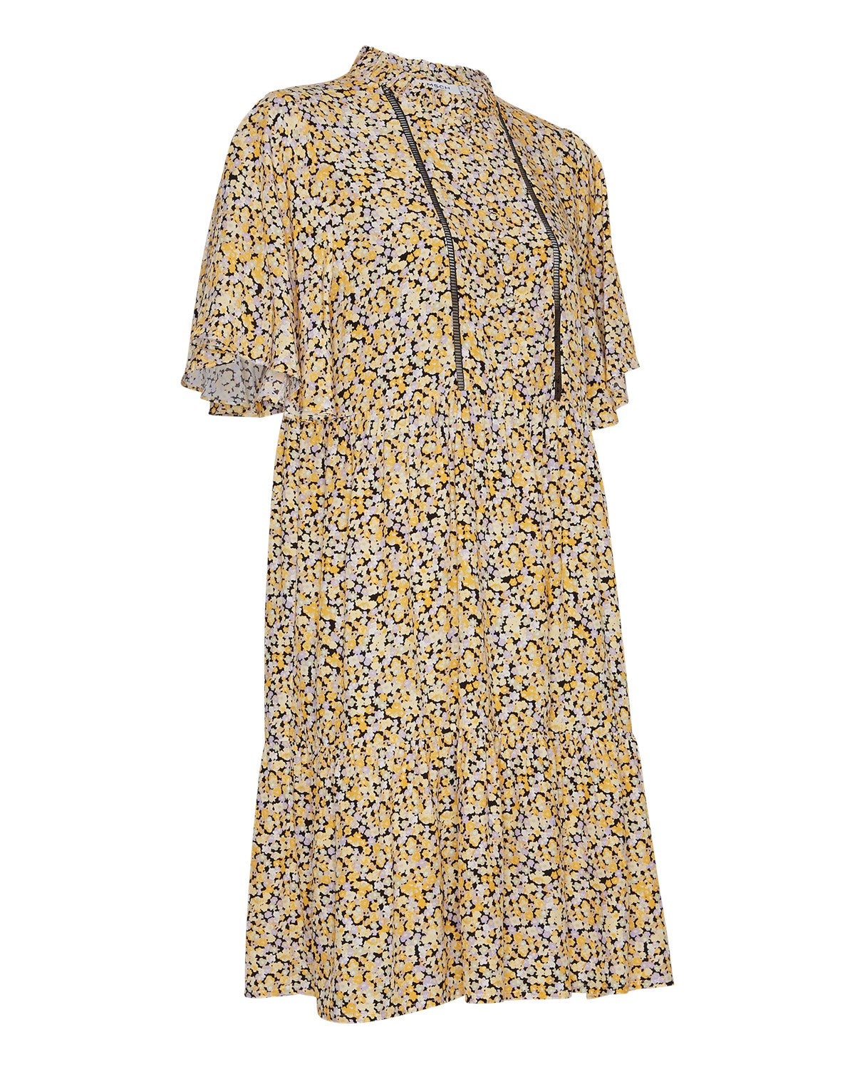 Lyvia SS Dress Aop - Black Flower