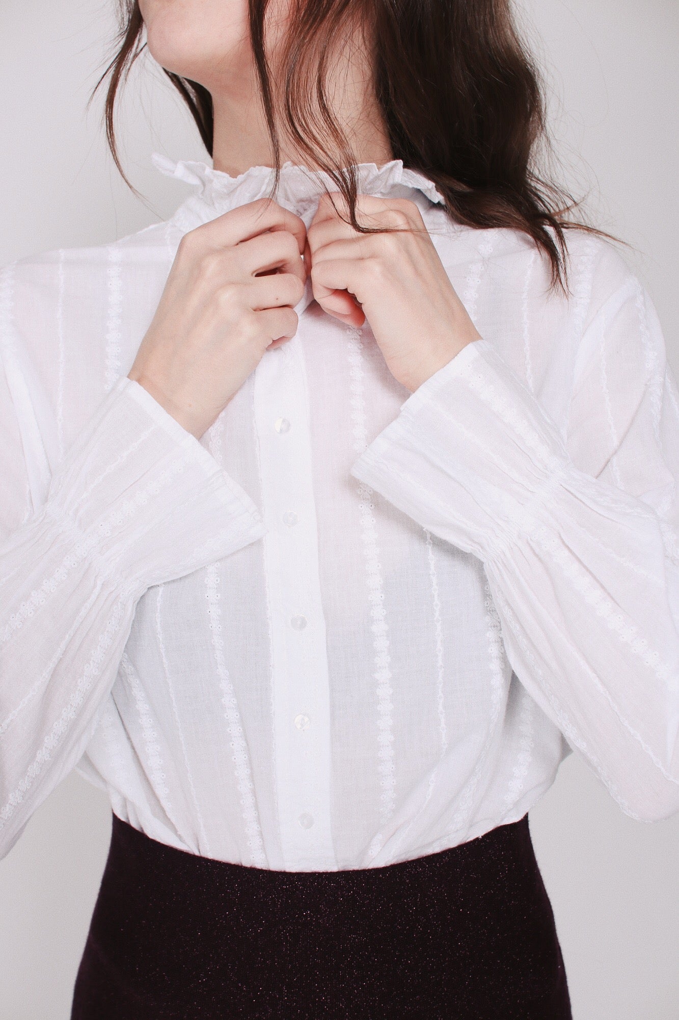Sweet Lace Blouse - White - Line of Oslo - Bluser & Skjorter - VILLOID.no