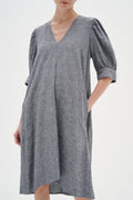 KikoIW Yanca Dress - Marine Blue Melange