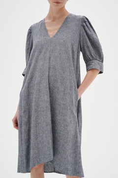 KikoIW Yanca Dress - Marine Blue Melange