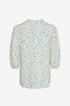 Maxima Blouse - Cream/Blue Flower