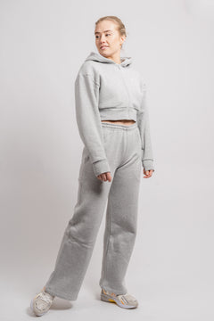Cropped Hoodie - Heather Grey