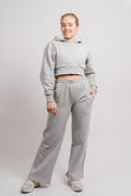 Cropped Hoodie - Heather Grey